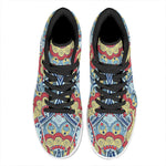 Pastel Ornament Mandala Print High Top Leather Sneakers