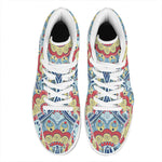 Pastel Ornament Mandala Print High Top Leather Sneakers