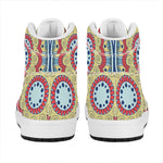 Pastel Ornament Mandala Print High Top Leather Sneakers
