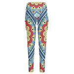 Pastel Ornament Mandala Print High-Waisted Pocket Leggings