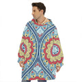 Pastel Ornament Mandala Print Hoodie Blanket