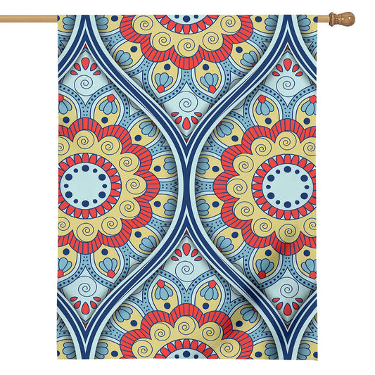 Pastel Ornament Mandala Print House Flag