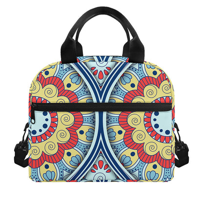 Pastel Ornament Mandala Print Insulated Lunch Bag