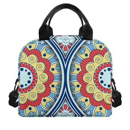 Pastel Ornament Mandala Print Insulated Lunch Bag