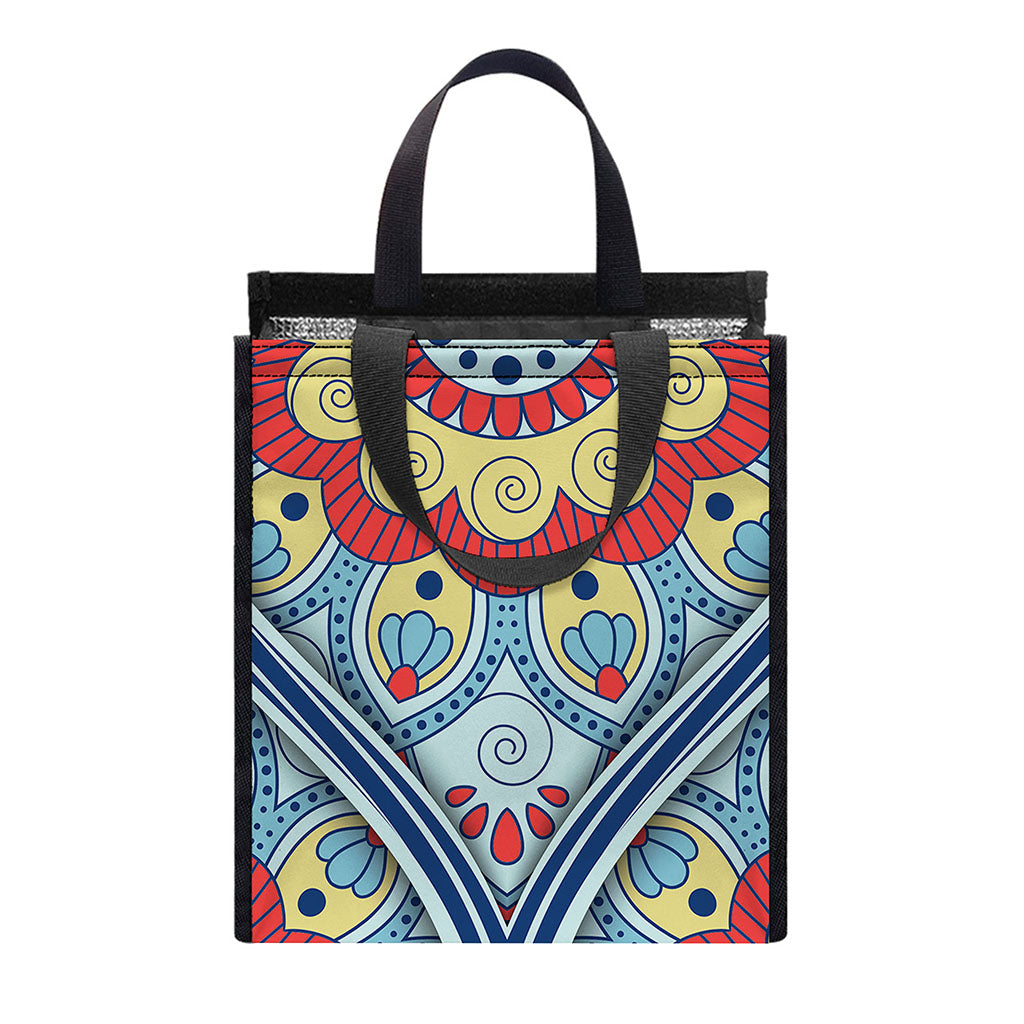 Pastel Ornament Mandala Print Insulated Lunch Tote