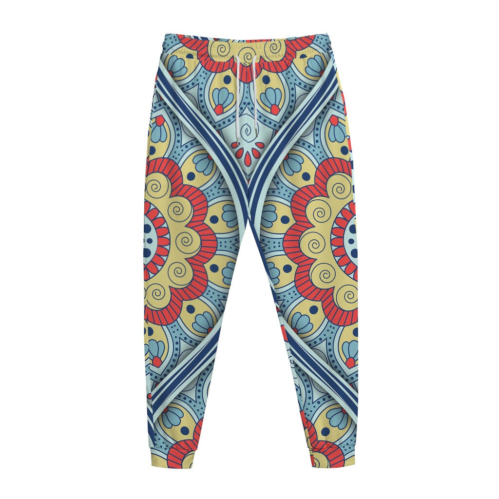 Pastel Ornament Mandala Print Jogger Pants
