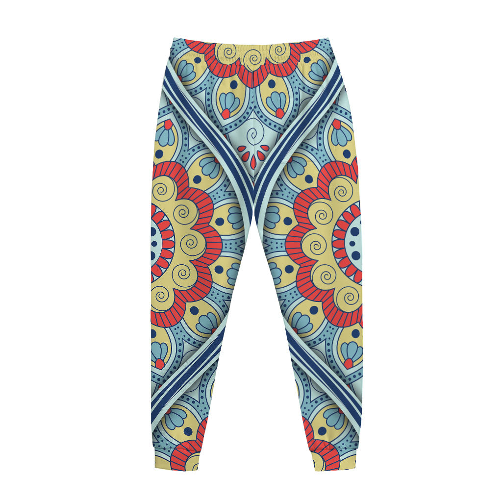 Pastel Ornament Mandala Print Jogger Pants