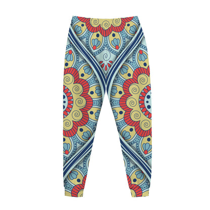 Pastel Ornament Mandala Print Jogger Pants