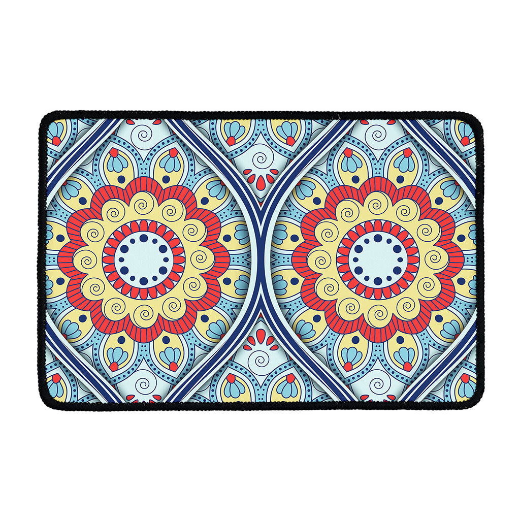 Pastel Ornament Mandala Print Kitchen Mat