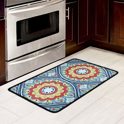 Pastel Ornament Mandala Print Kitchen Mat