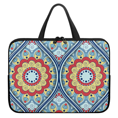 Pastel Ornament Mandala Print Laptop Sleeve With Handle