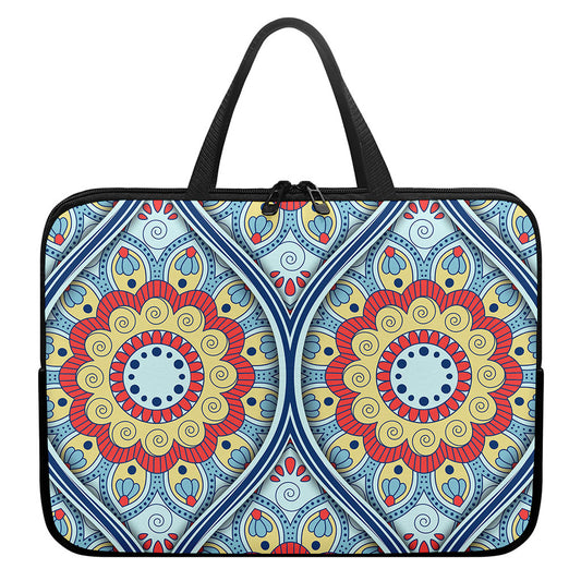 Pastel Ornament Mandala Print Laptop Sleeve With Handle