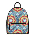 Pastel Ornament Mandala Print Leather Backpack