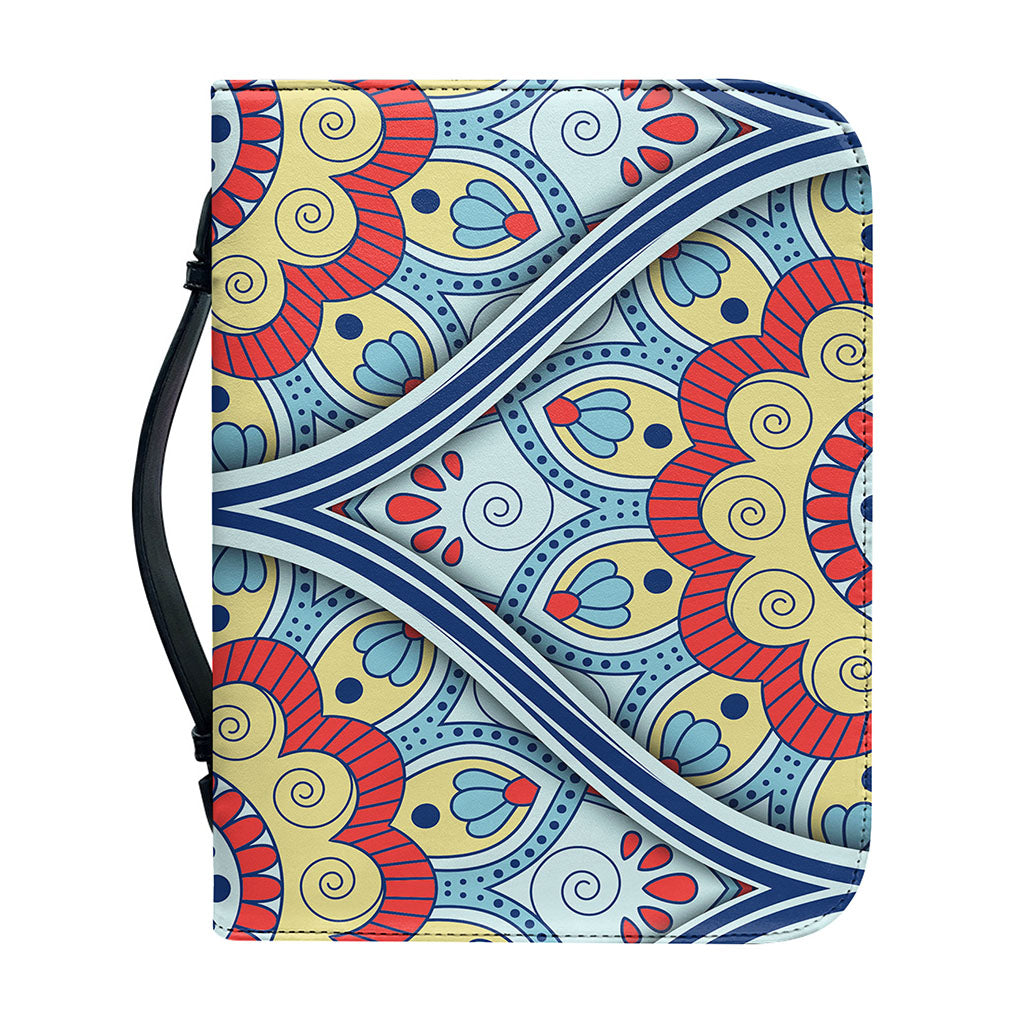 Pastel Ornament Mandala Print Leather Bible Cover