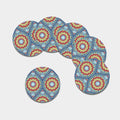 Pastel Ornament Mandala Print Leather Coaster Set