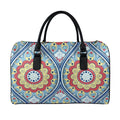 Pastel Ornament Mandala Print Leather Duffel Bag