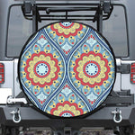 Pastel Ornament Mandala Print Leather Spare Tire Cover