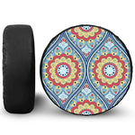 Pastel Ornament Mandala Print Leather Spare Tire Cover