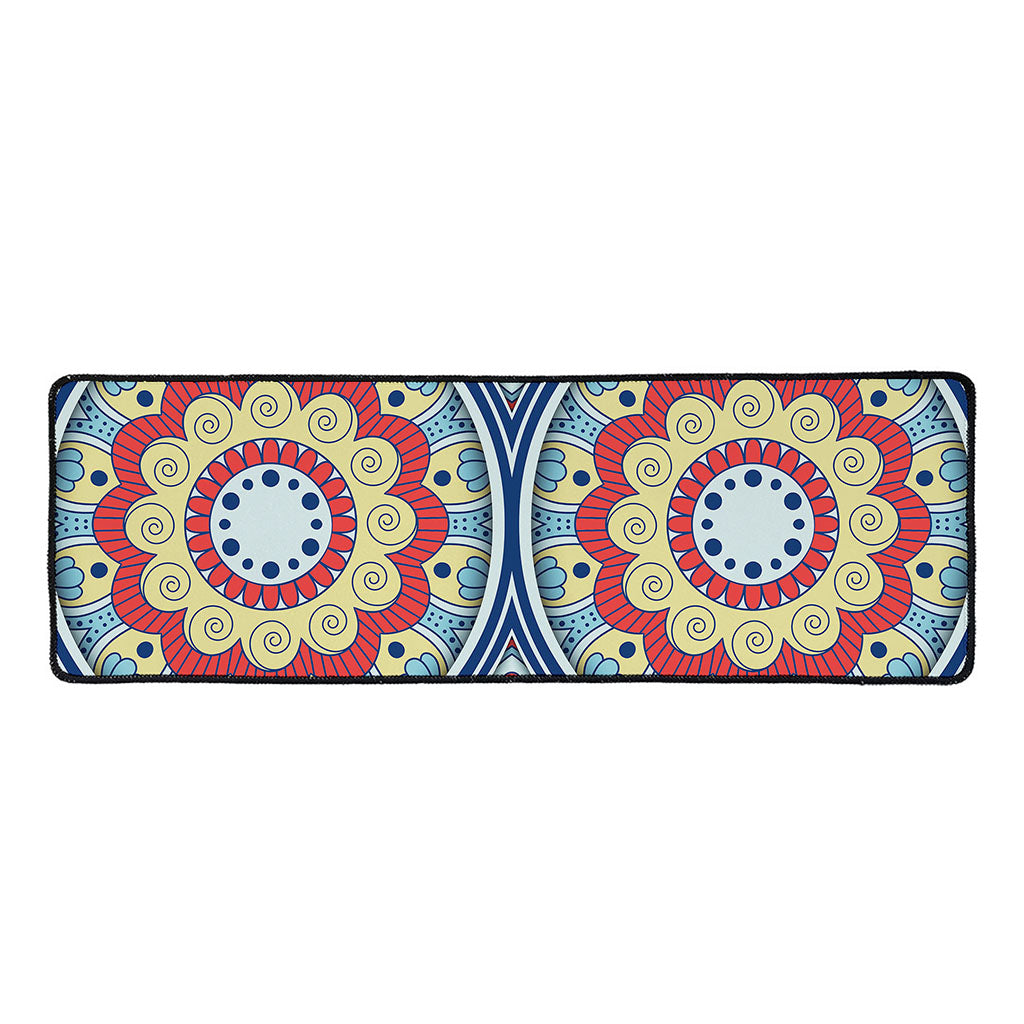 Pastel Ornament Mandala Print Long Kitchen Mat