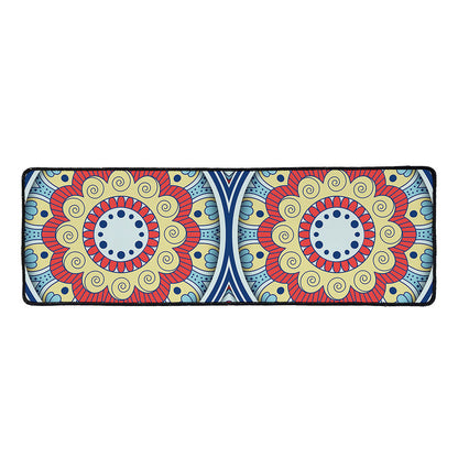 Pastel Ornament Mandala Print Long Kitchen Mat