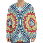 Pastel Ornament Mandala Print Long Sleeve Baseball Jersey