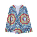 Pastel Ornament Mandala Print Long Sleeve Short Coat