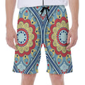 Pastel Ornament Mandala Print Men's Beach Shorts