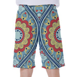 Pastel Ornament Mandala Print Men's Beach Shorts