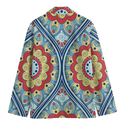 Pastel Ornament Mandala Print Men's Blazer
