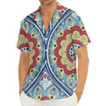 Pastel Ornament Mandala Print Men's Deep V-Neck Shirt