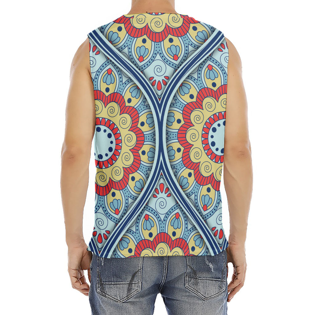 Pastel Ornament Mandala Print Men's Fitness Tank Top