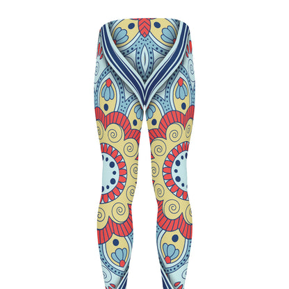 Pastel Ornament Mandala Print Men's leggings