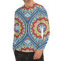 Pastel Ornament Mandala Print Men's Long Sleeve Rash Guard