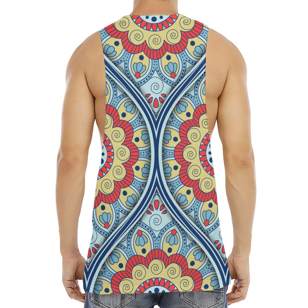 Pastel Ornament Mandala Print Men's Muscle Tank Top