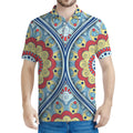 Pastel Ornament Mandala Print Men's Polo Shirt
