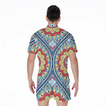 Pastel Ornament Mandala Print Men's Rompers