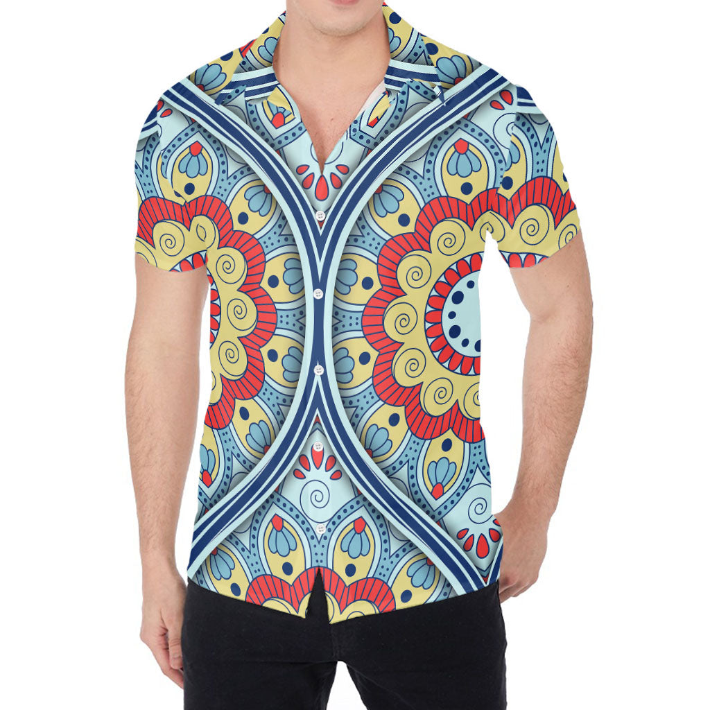Pastel Ornament Mandala Print Men's Shirt