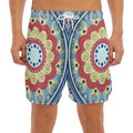 Pastel Ornament Mandala Print Men's Split Running Shorts