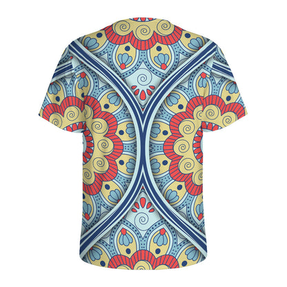 Pastel Ornament Mandala Print Men's Sports T-Shirt