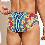 Pastel Ornament Mandala Print Men's Swim Briefs