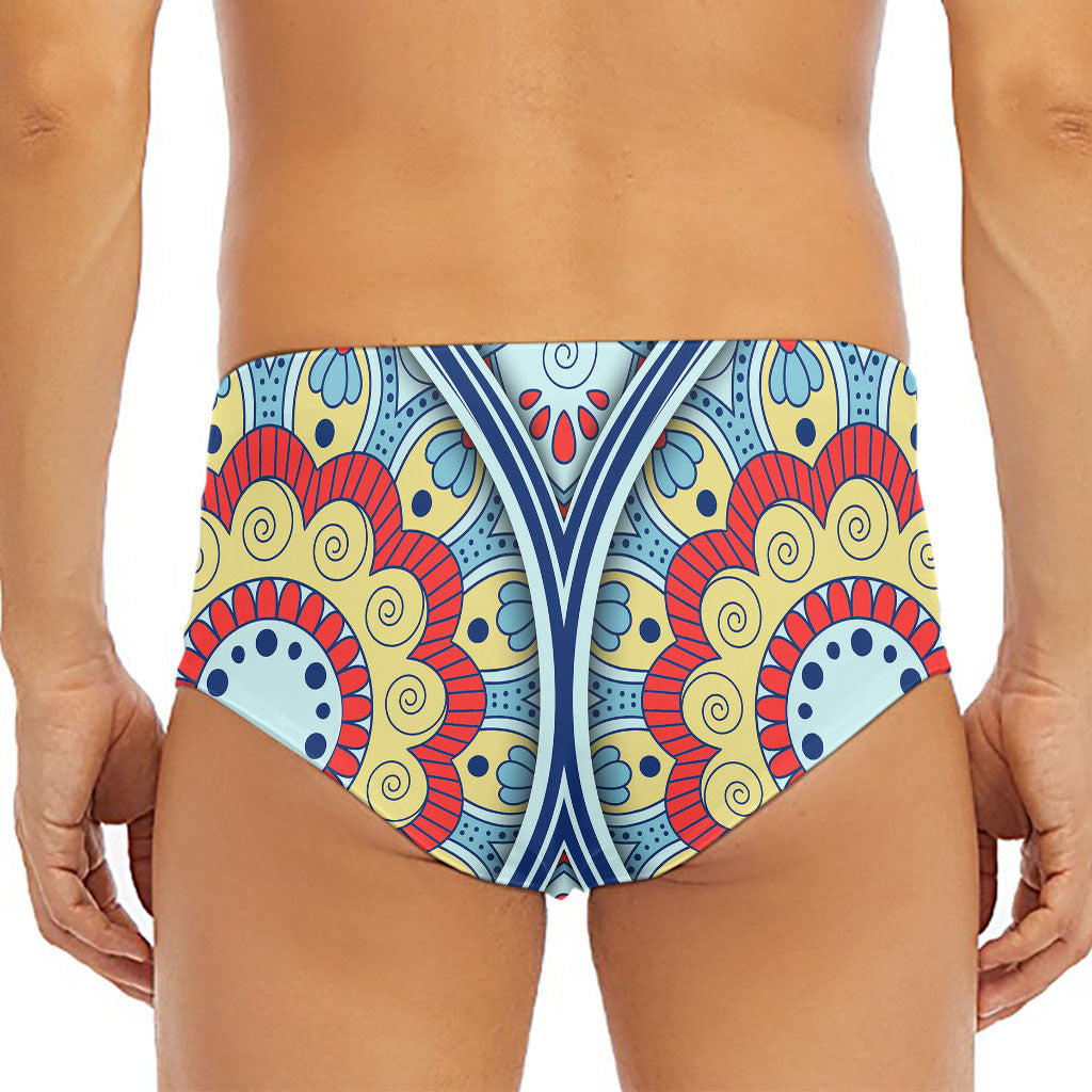 Pastel Ornament Mandala Print Men's Triangle Swim Briefs