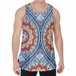 Pastel Ornament Mandala Print Men's Velvet Tank Top