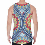 Pastel Ornament Mandala Print Men's Velvet Tank Top