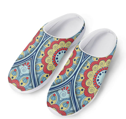 Pastel Ornament Mandala Print Mesh Casual Shoes