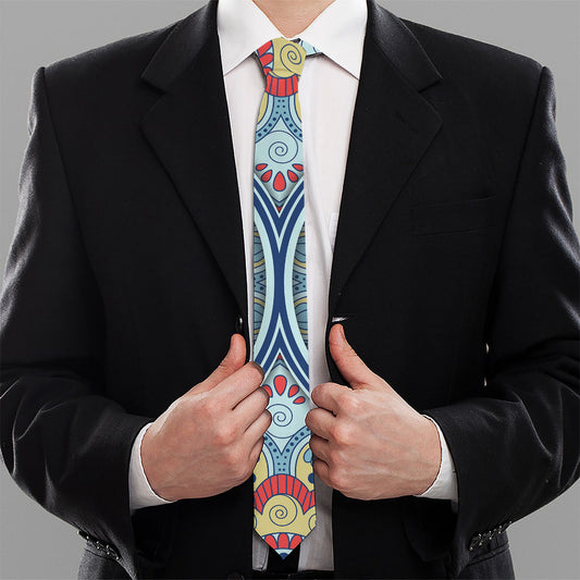 Pastel Ornament Mandala Print Necktie