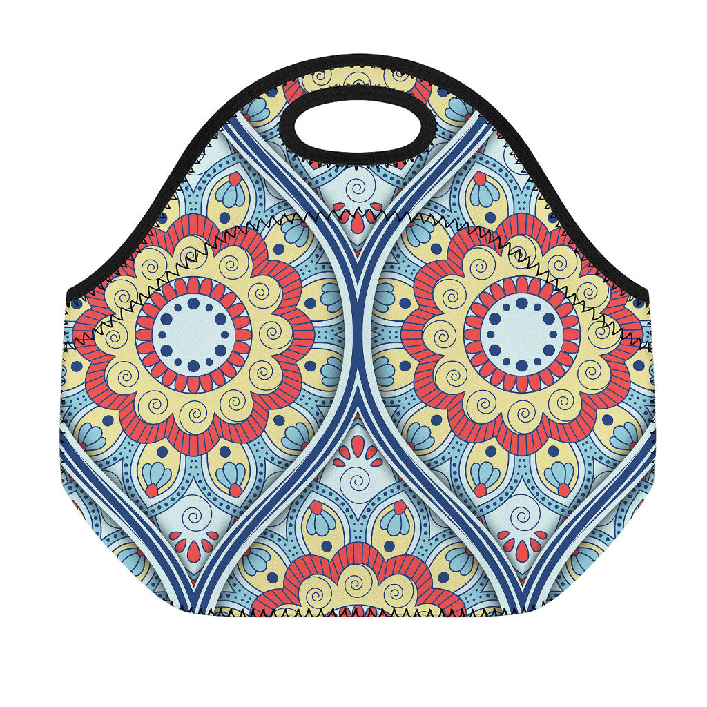Pastel Ornament Mandala Print Neoprene Lunch Bag