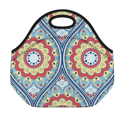 Pastel Ornament Mandala Print Neoprene Lunch Bag