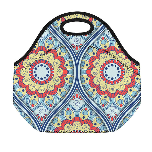 Pastel Ornament Mandala Print Neoprene Lunch Bag