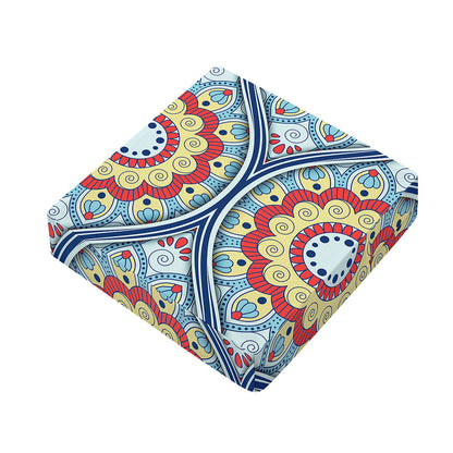 Pastel Ornament Mandala Print Outdoor Seat Cushion Cover