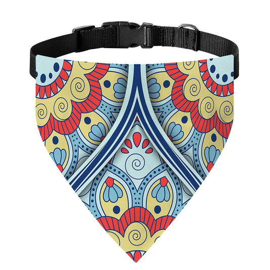 Pastel Ornament Mandala Print Over The Collar Dog Bandana
